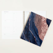 Design Marbré Abstrait Navy et Or Rose (Devant avec enveloppe)