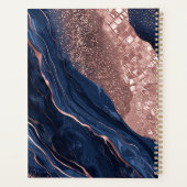 Design Marbré Abstrait Navy et Or Rose (Dos)