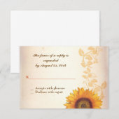 design mariage rsvp avec tournesol (Devant / Derrière)