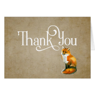 Design Merci avec renard aquarelle