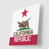 DESIGN met de vlag van de REPUBLIEK KLIFORNIË Vierkante Klok (Hoek)