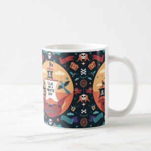 Design met piratenthema voor Zee-liefhebbende avon Koffiemok