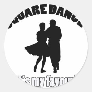 design met vierkante dans ronde sticker