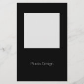 Design minimal Cadre noir et blanc Papier à lettre (Devant)