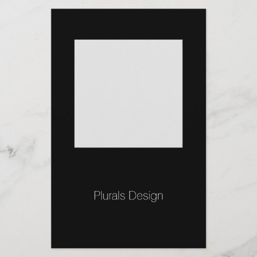 Design minimal Cadre noir et blanc Papier à lettre (Devant)