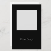 Design minimal Cadre noir et blanc Papier à lettre (Devant / Derrière)