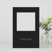 Design minimal Cadre noir et blanc Papier à lettre (Debout devant)