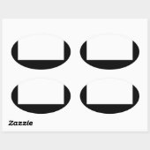 Design minimal Cadre noir Sticker ovale (Feuille)