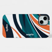 Design moderne abstrait orange turquoise noir (Verso Horizontal)
