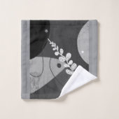 design moderne art abstrait gris et noir (Gant de toilette)