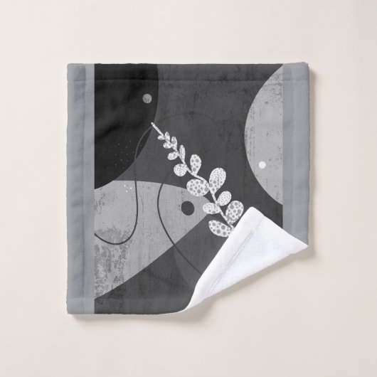 design moderne art abstrait gris et noir (Gant de toilette)