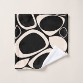 Design moderne Black Cream Abstrait Motif (Gant de toilette)