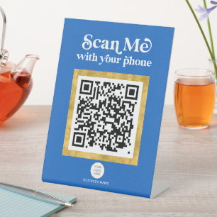 Design moderne code QR bleu signe d'entreprise