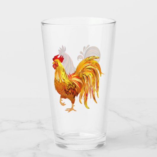 Design moderne coq poulet verre d'art (Dos)