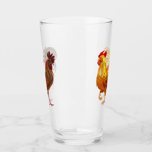 Design moderne coq poulet verre d'art (Gauche)