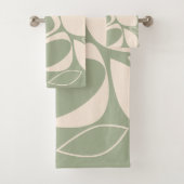 Design moderne Design Vert Sage Crème Motif Abstra (En situation)