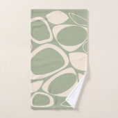 Design moderne Design Vert Sage Crème Motif Abstra (Serviette à main)