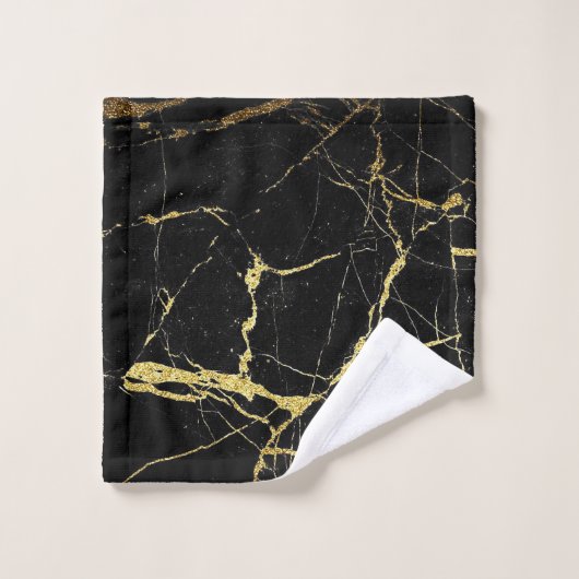 Design moderne élégant en or et en marbre noir (Gant de toilette)