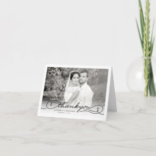 Design moderne élégant Script Photo Mariage Merci