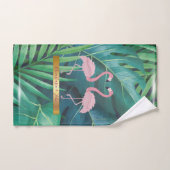 Design moderne, Feuilles Tropical Palm, Rose (Serviette à main)