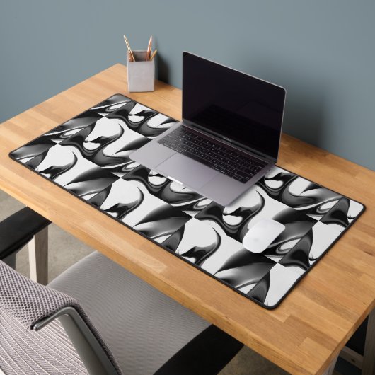 Design moderne Formes liquides Motif noir blanc gr (Bureau 2)