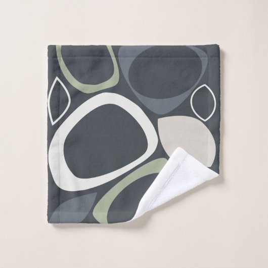 Design moderne Gris Sage Vert Motif Abstrait (Gant de toilette)