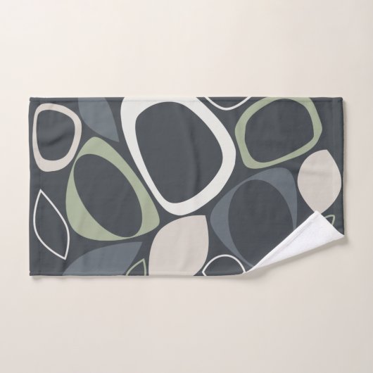 Design moderne Gris Sage Vert Motif Abstrait (Serviette à main)