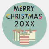 Design moderne Joyeux Cadeaux de Noël Sticker (Devant)