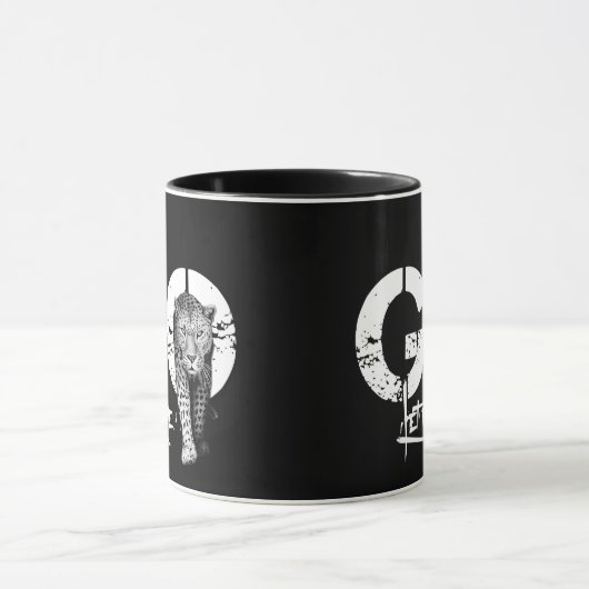 Design moderne laissez-moi aller Leopard Black Mug (Centre)