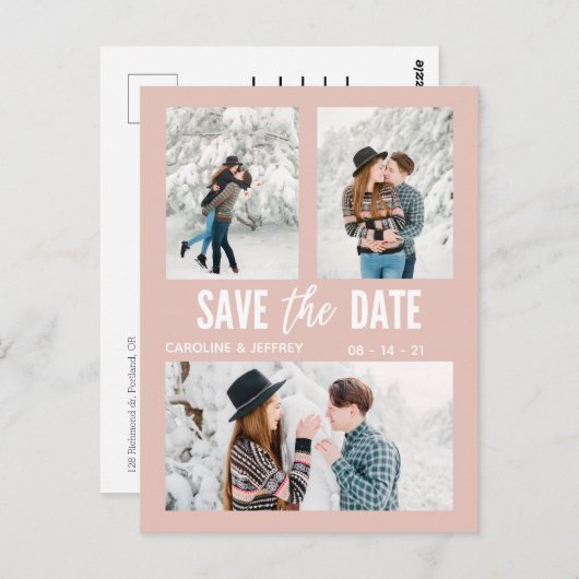 design moderne multi photo enregistrer la carte po (Devant / Derrière)