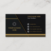 design moderne noir carte de visite d'entreprise (Devant)