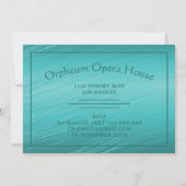 Design moderne or et Turquoise invitation d'annive (Dos)
