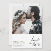 Design moderne photo mariage Enregistrer la carte  (Devant)