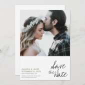 Design moderne photo mariage Enregistrer la carte  (Devant / Derrière)