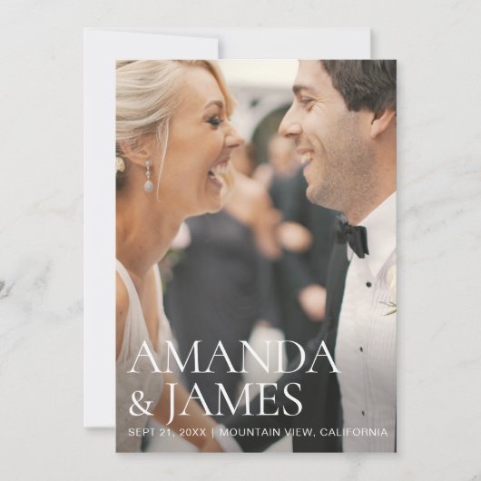 Design moderne photo mariage Enregistrer la carte  (Devant)