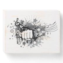 Design moderne, poing et musique sur