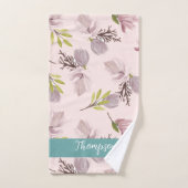 Design moderne romantique monogramme rose et bleu (Serviette à main)