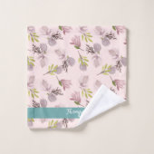 Design moderne romantique monogramme rose et bleu (Gant de toilette)