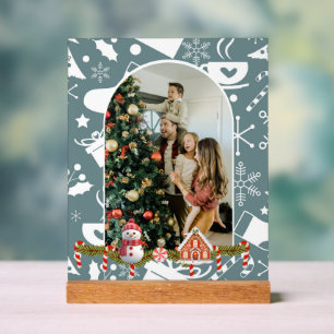Design moderne Script de Noël Photo de famille