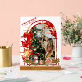 Design moderne Script de Noël Photo de famille (Mariage)