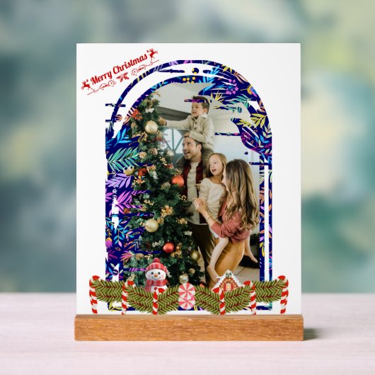 Design moderne Script de Noël Photo de famille (Neutre)