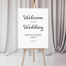 Design moderne Script Mariage blanc Affiche de bie