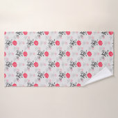 Design Motif de l'étalage de fleurs de rose rouge (Serviette de bain)