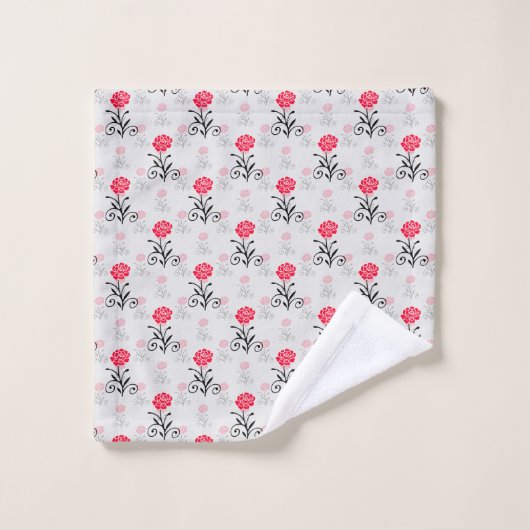 Design Motif de l'étalage de fleurs de rose rouge (Gant de toilette)