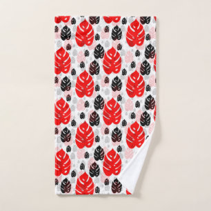 Design Motif d'illustration de feuille noire rouge