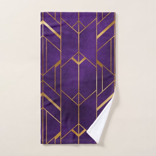 Design Motif élégant violet or Art déco (Serviette à main)