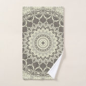 Design Motif en mandala beige et taupe (Serviette à main)