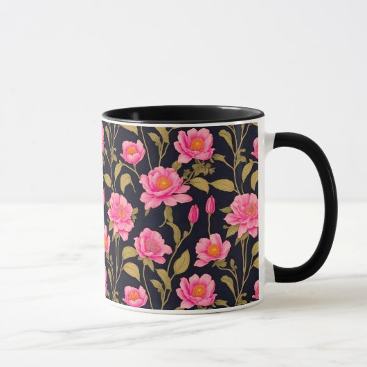 Design motif floral numérique 24 - Café Mug (Droite)