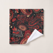 Design Motif gras et magnifique Red Paisley (Gant de toilette)