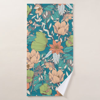 Design motif sans couture avec fleurs dessinées à